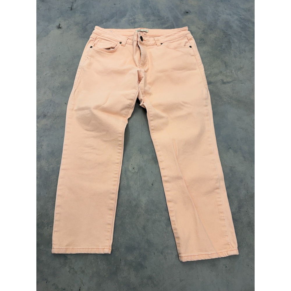Cabi Jeans Womens 12 Soft Peach Denim Stretch Comfort Straight Leg Crop Classic